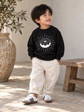 NWT Whistle & Flute Donut Graphic Sweatshirt Black Toddler 1-2Y Unisex